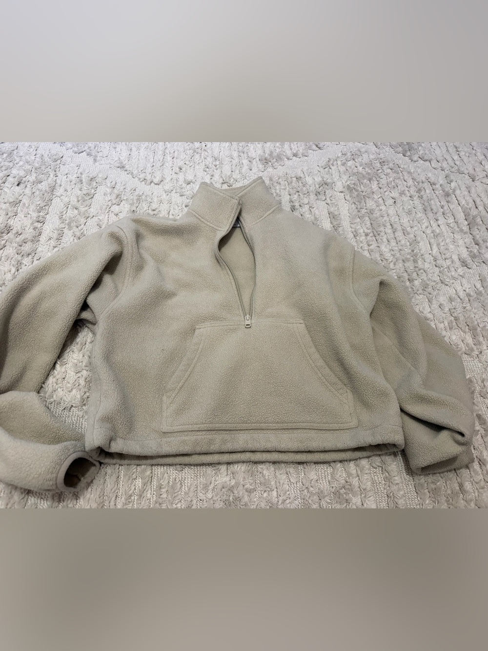 TNA fleece half zip in beige